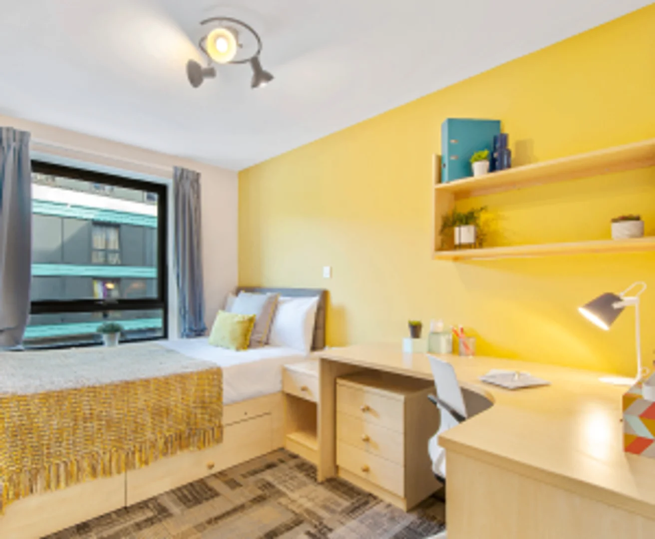 Student room in  with study area and shared facilities