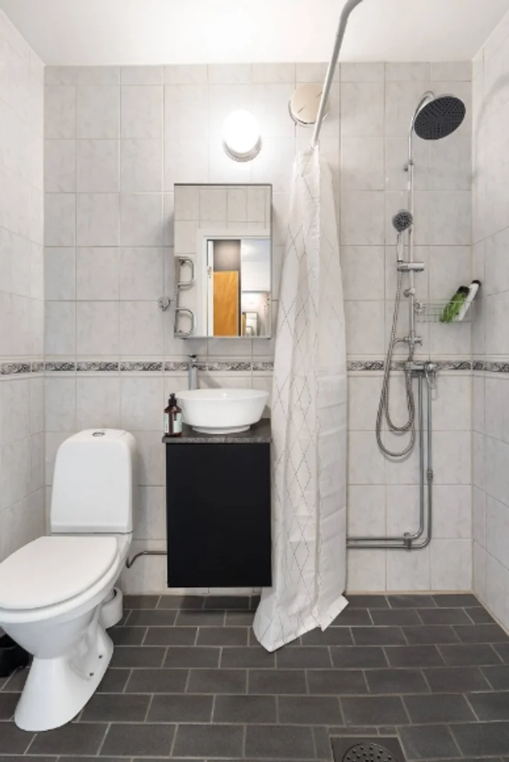 Minimalist student studio in with efficient layout