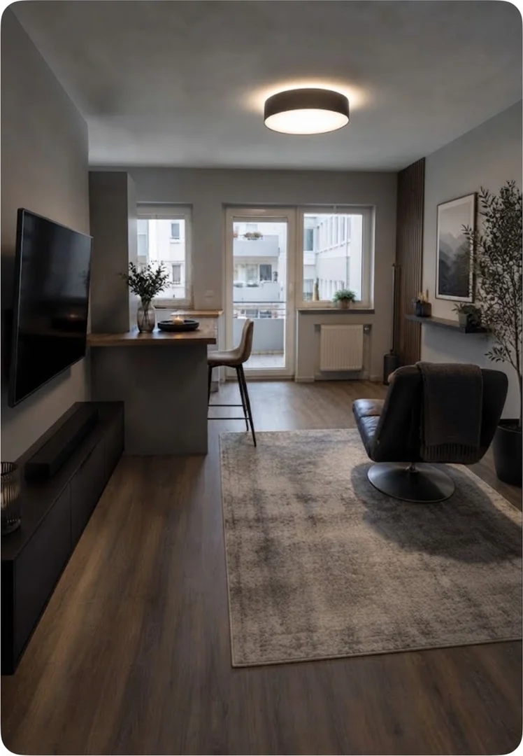 Chambre d'étudiant à avec espace d'étude et installations communes