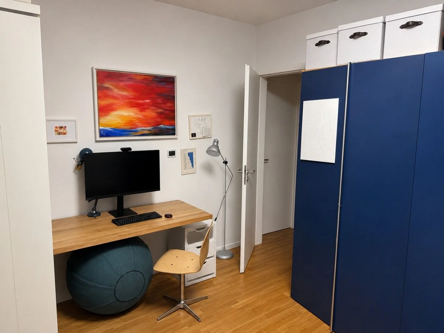 Student room in  with study area and shared facilities