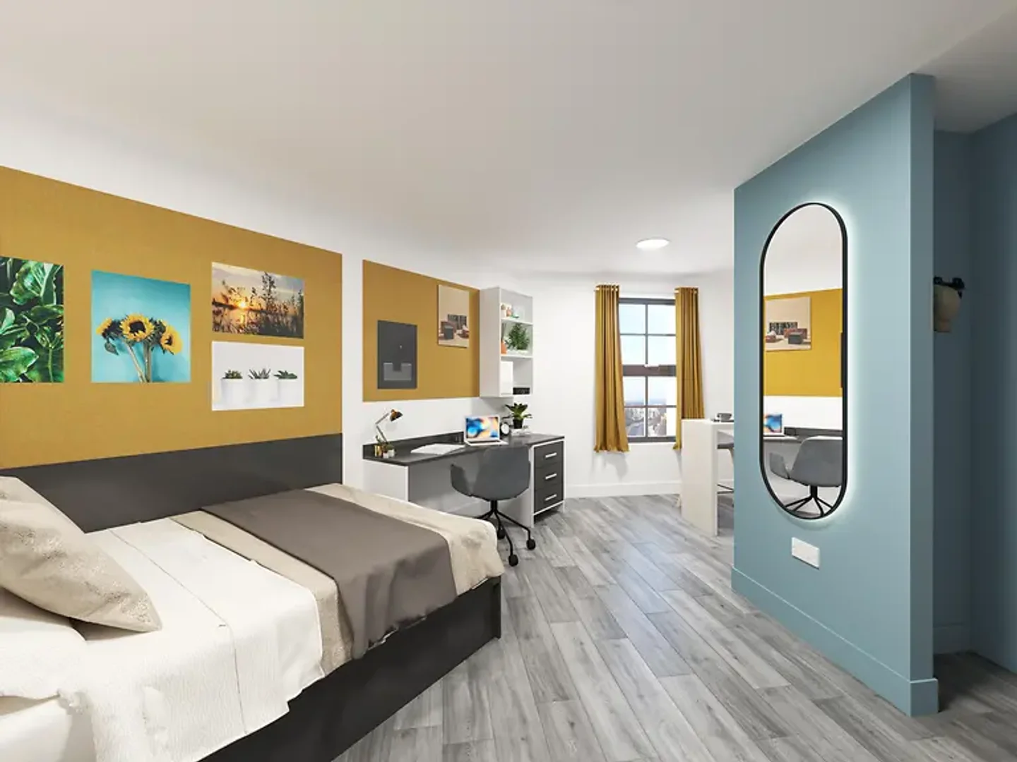 Habitación estudiantil amplia y cómoda en 