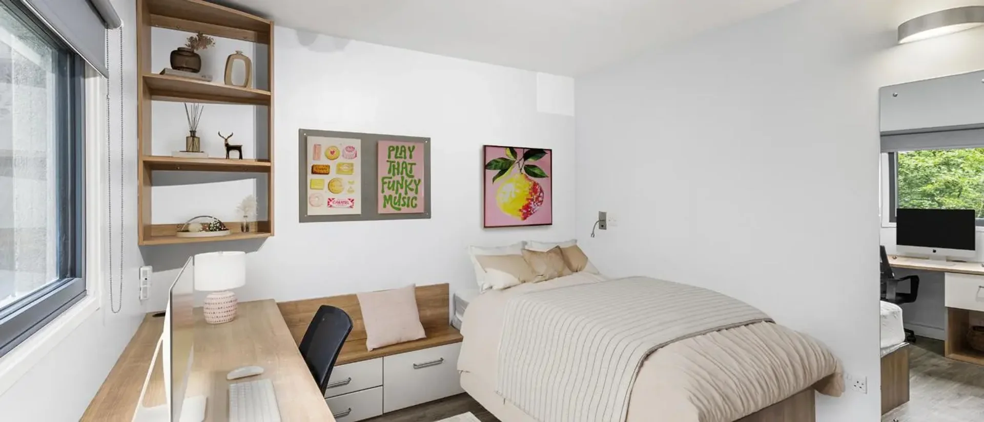 Quarto amigo do estudante em  com comodidades modernas