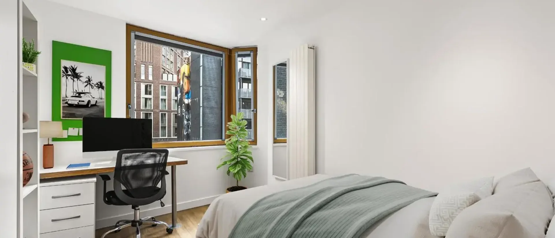 Habitación para estudiantes en  con área de estudio y facilidades compartidas