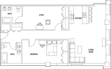 Chambre privée à John F Kennedy Boulevard, image 1 de 10