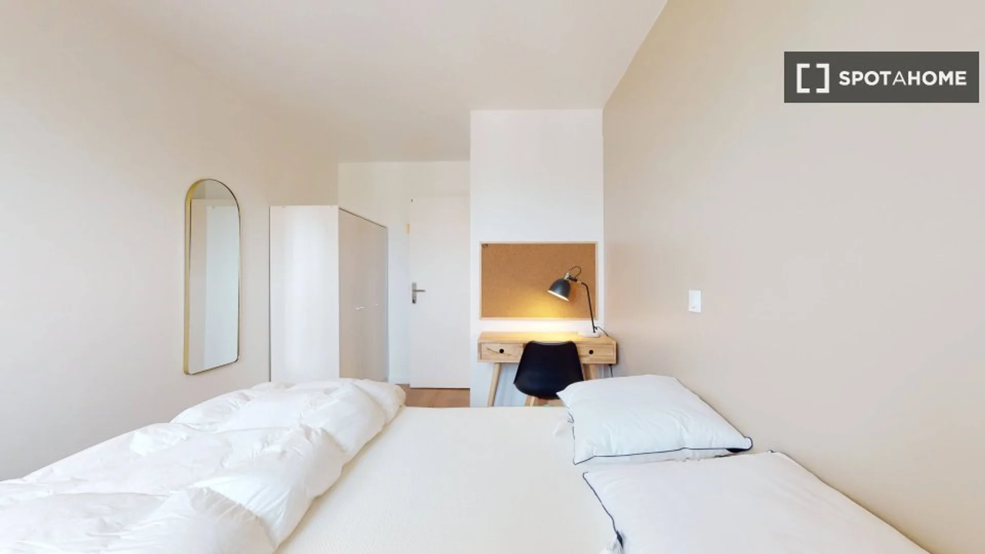 Student room in  with study area and shared facilities
