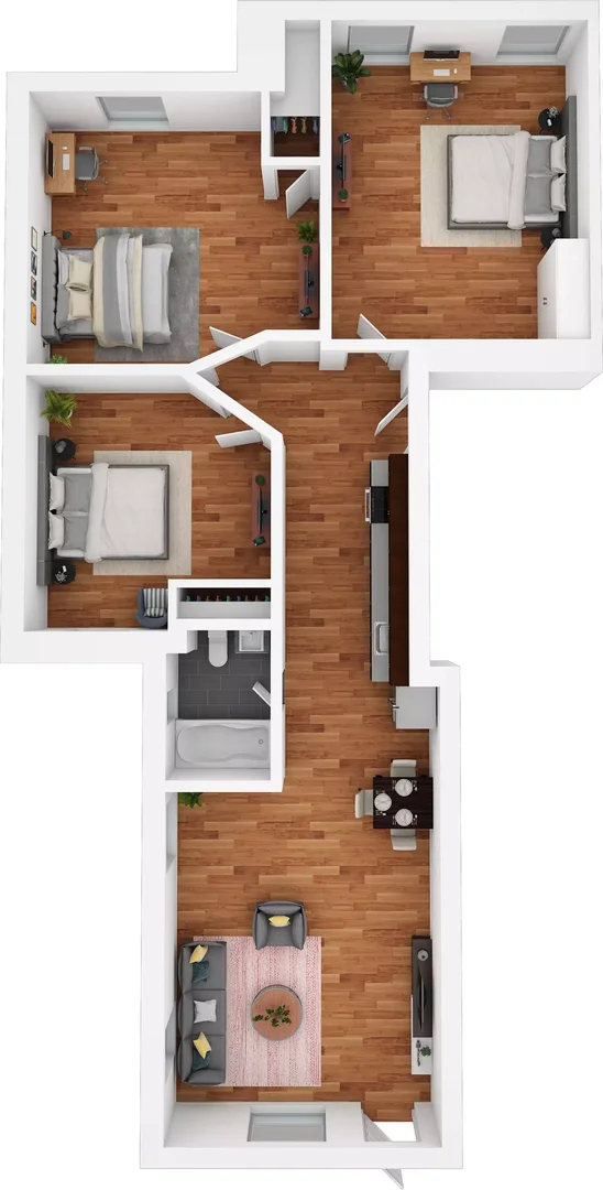 Quarto de estudante em  com área de estudo e instalações partilhadas