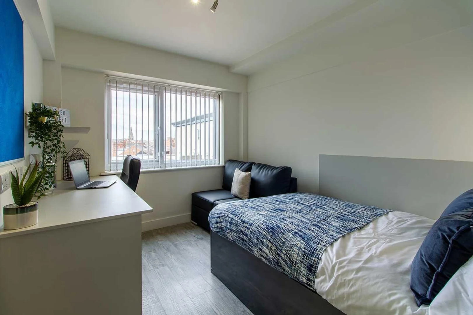 Student room in  with study area and shared facilities