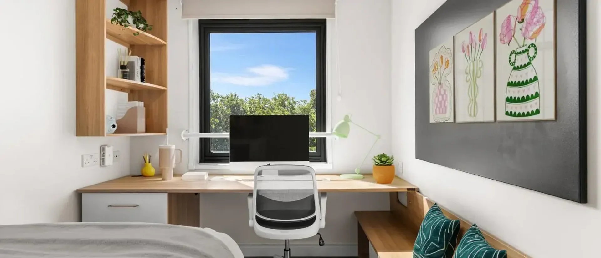 Quarto amigo do estudante em  com comodidades modernas