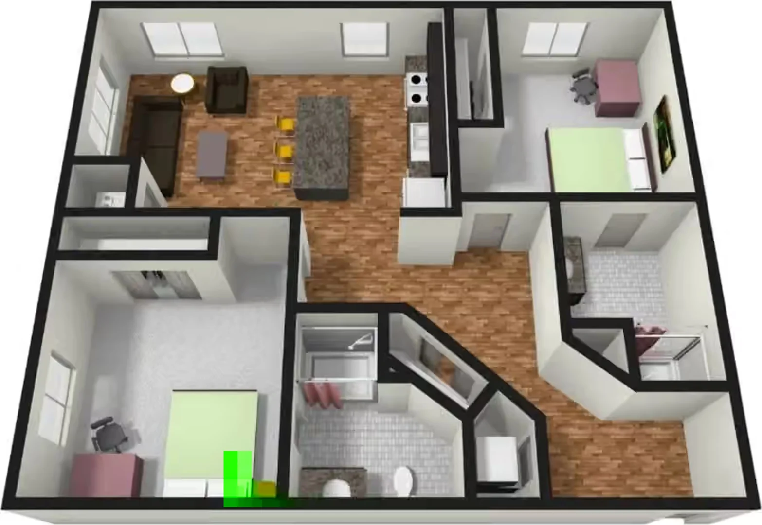Functional student room perfect for studying in 