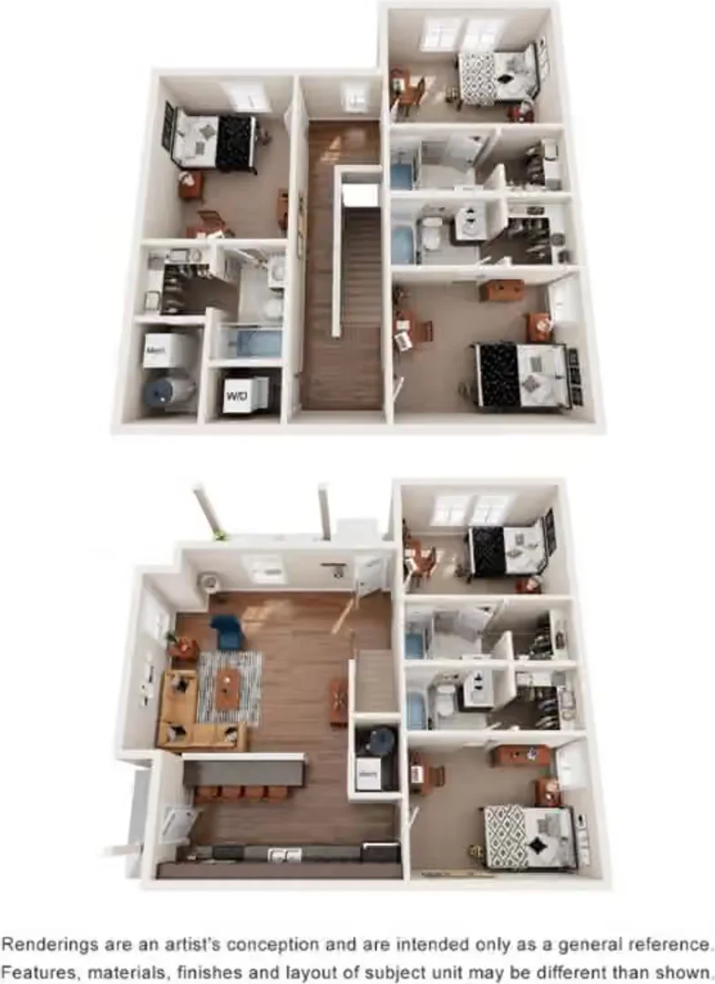 Quarto acessível para estudantes com iluminação ampla em