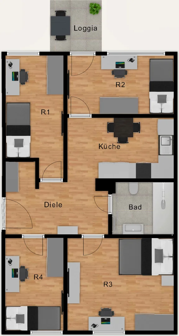 Affordable room for students with ample lighting in