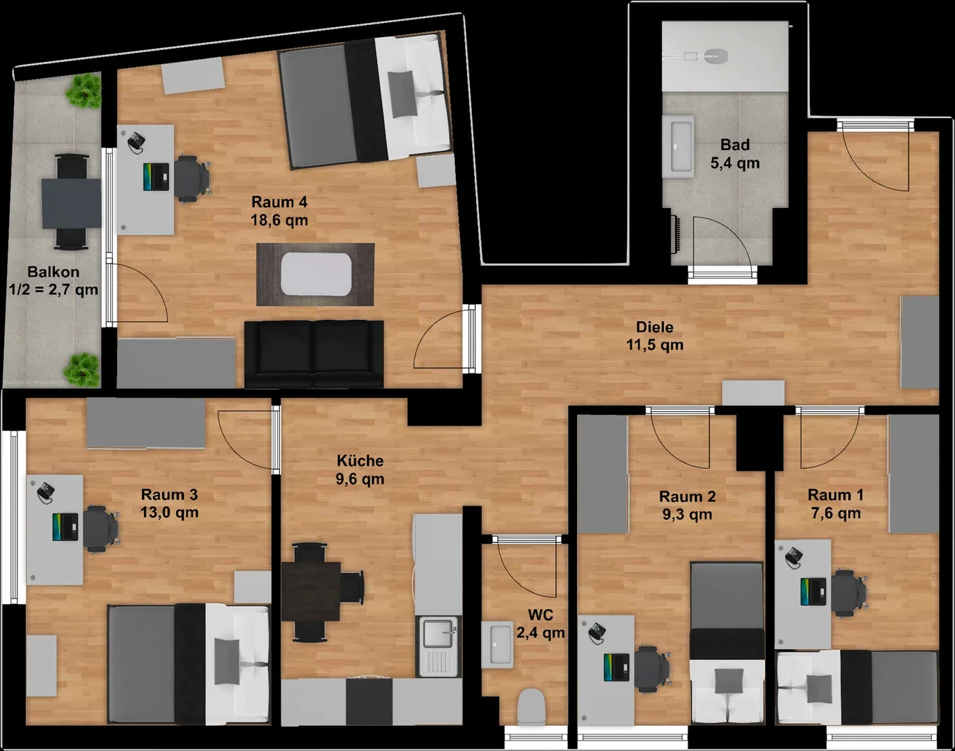 Habitación para estudiantes en  con área de estudio y facilidades compartidas