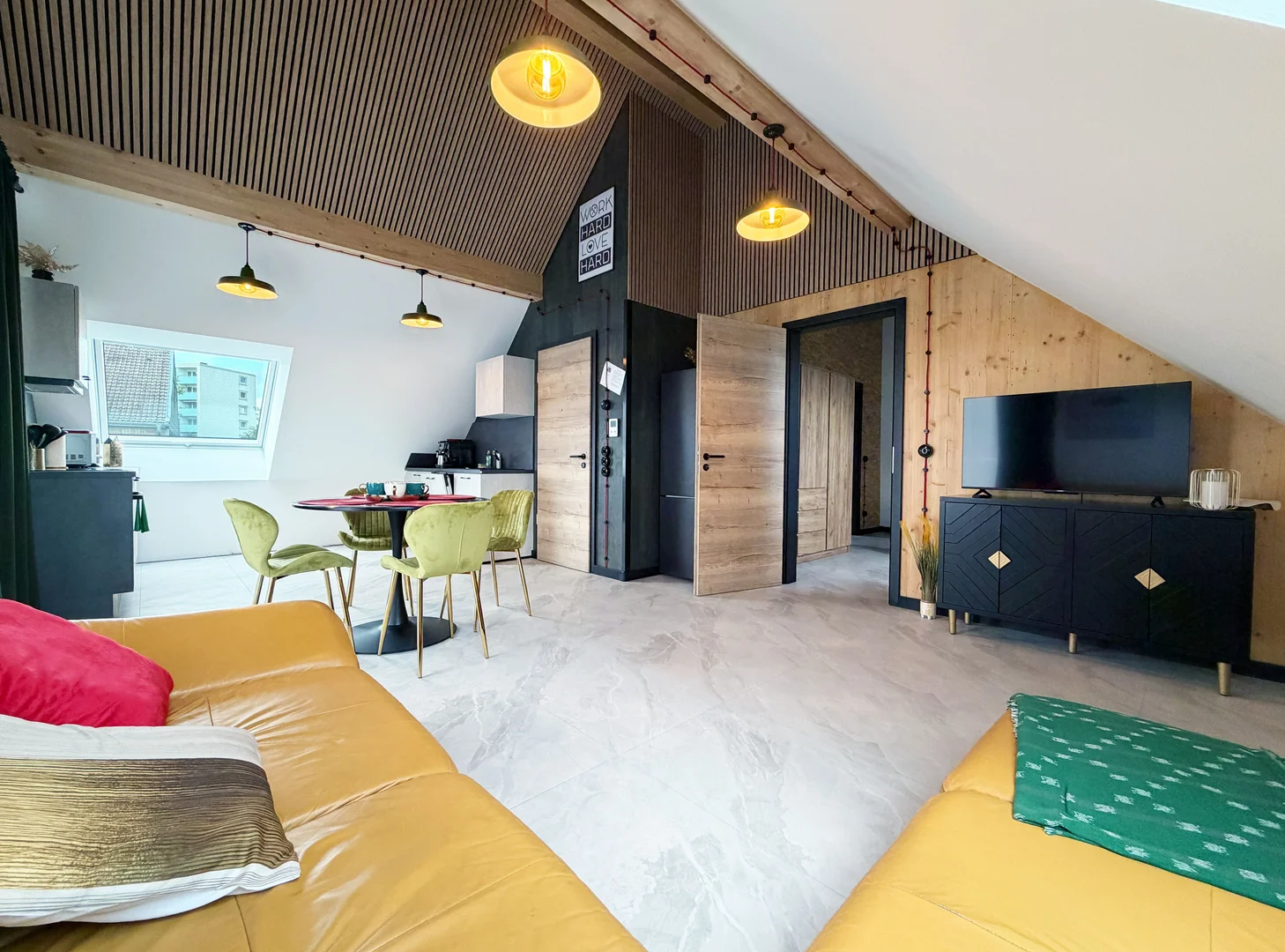 Student room in  with study area and shared facilities