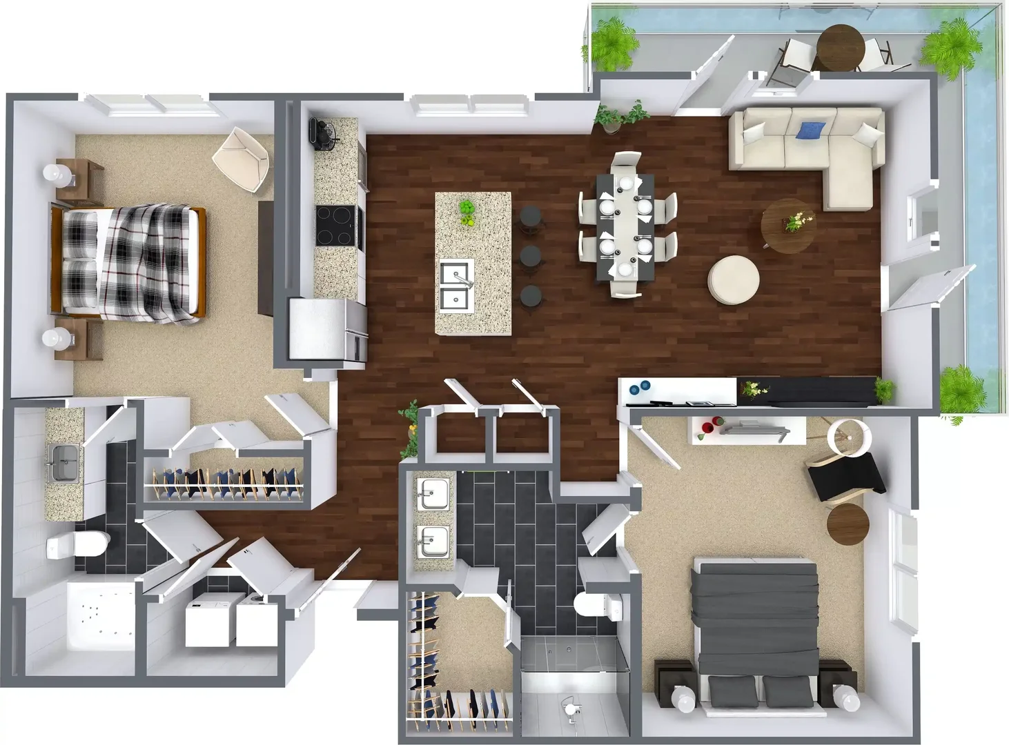 Quarto amigo do estudante em com comodidades modernas