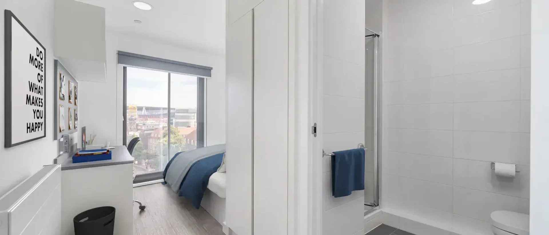 Student room in  with study area and shared facilities