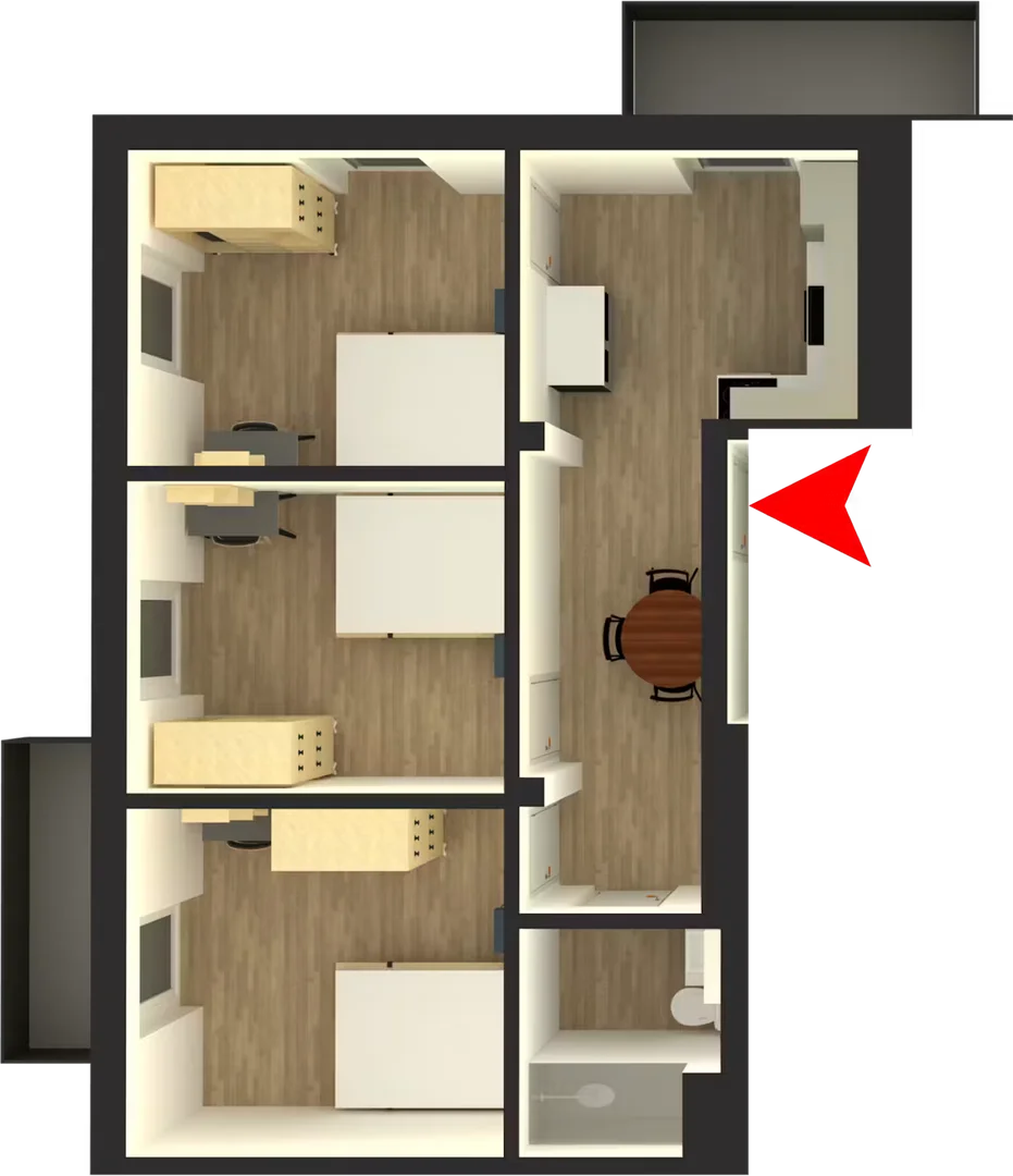 Komfortables und geräumiges Studentenzimmer in 