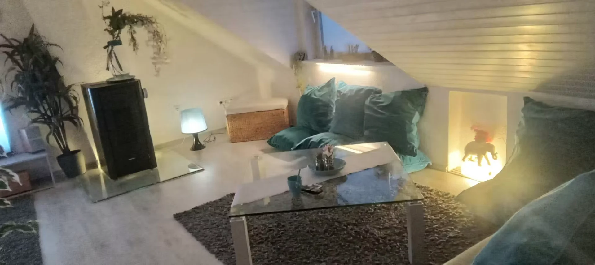 Quarto acessível para estudantes com iluminação ampla em 