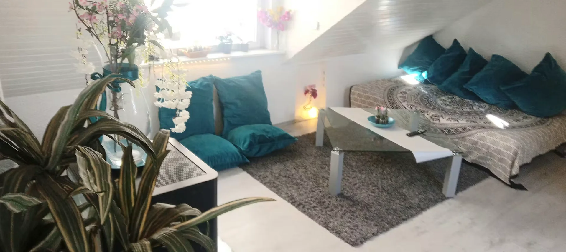 Quarto de estudante luminoso e arejado com acesso fácil à universidade em 