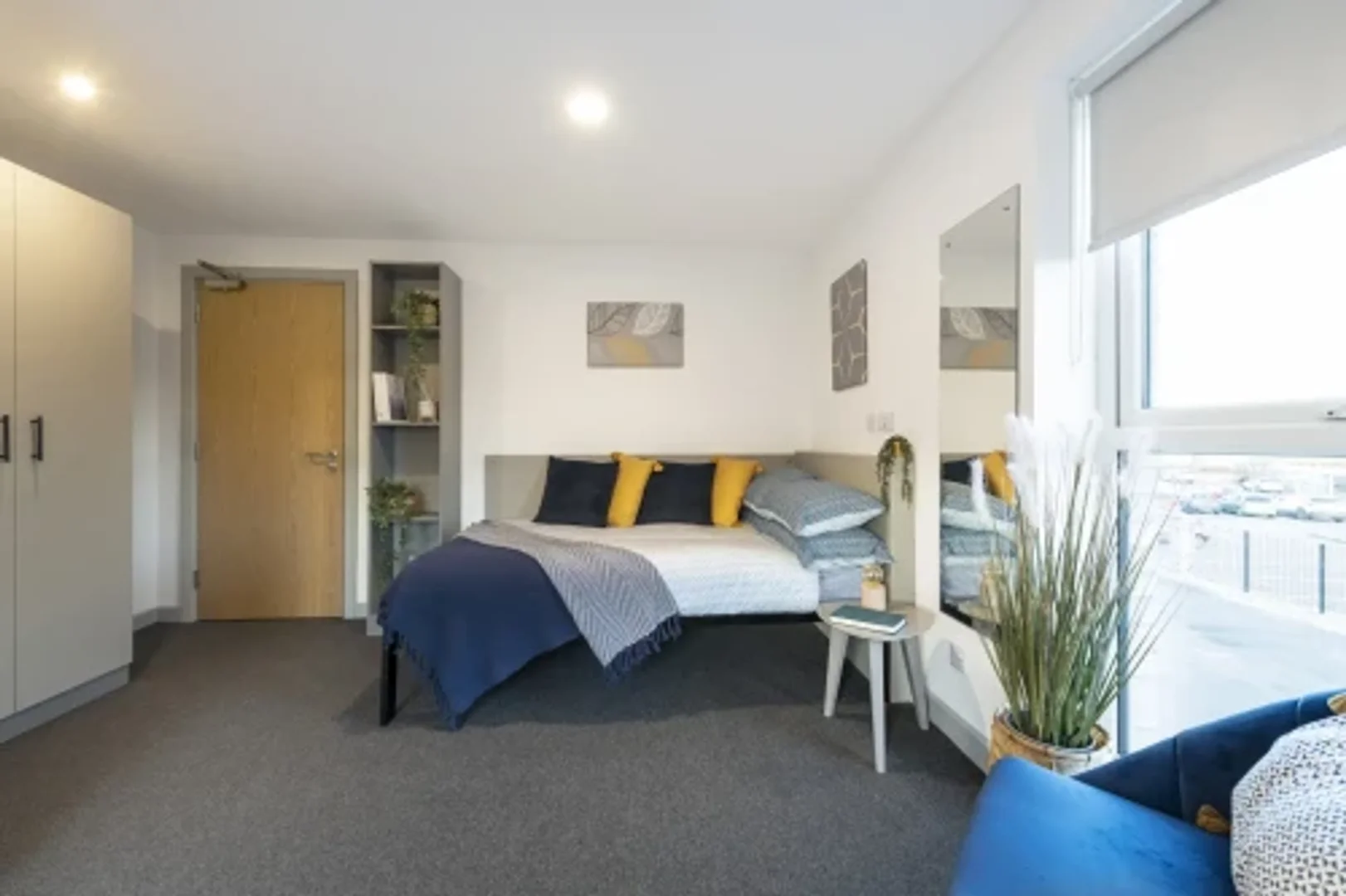 Student room in  with study area and shared facilities