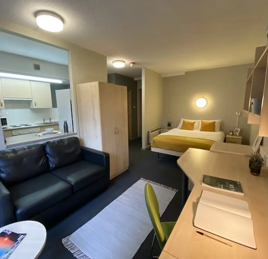 Habitación estudiantil luminosa y aireada con fácil acceso a la universidad en 