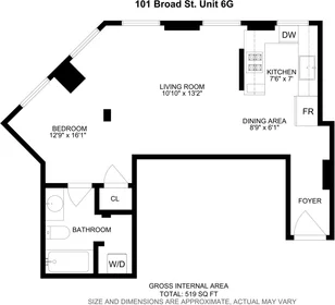 Studio in residence at 101, Broad St., Unit 6G, Waterfront, Boston, MA, 02110, image 3 of 22