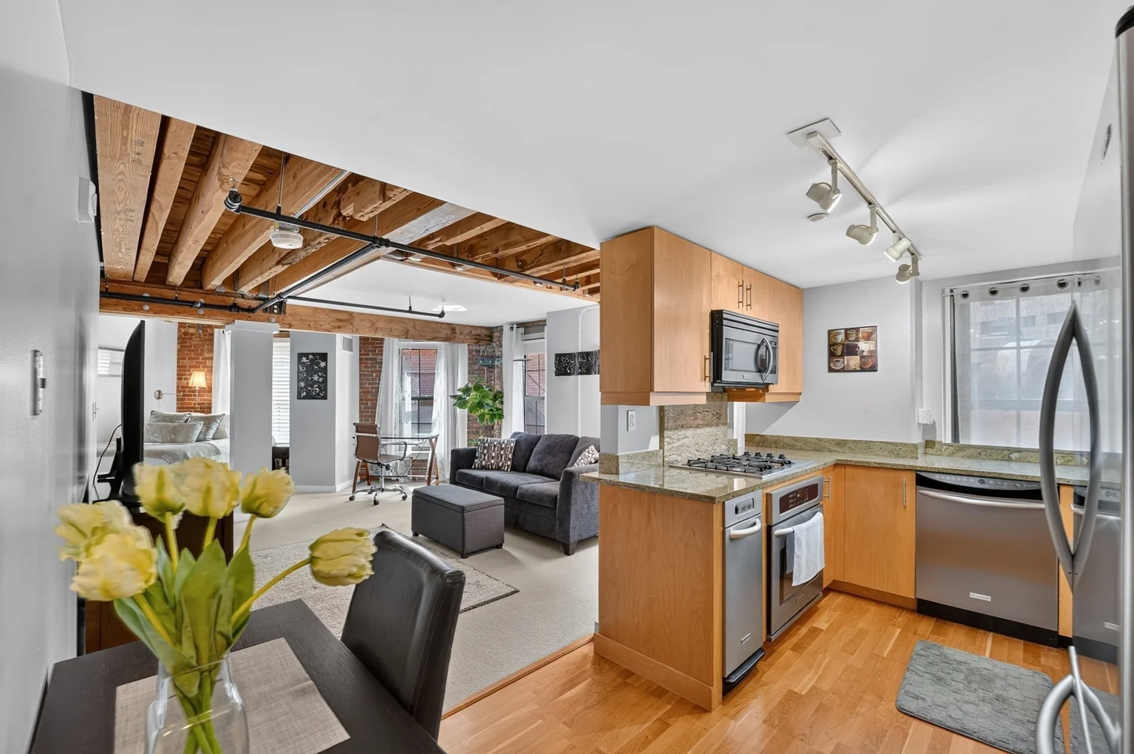 Affordable studio apartment with essential features in 