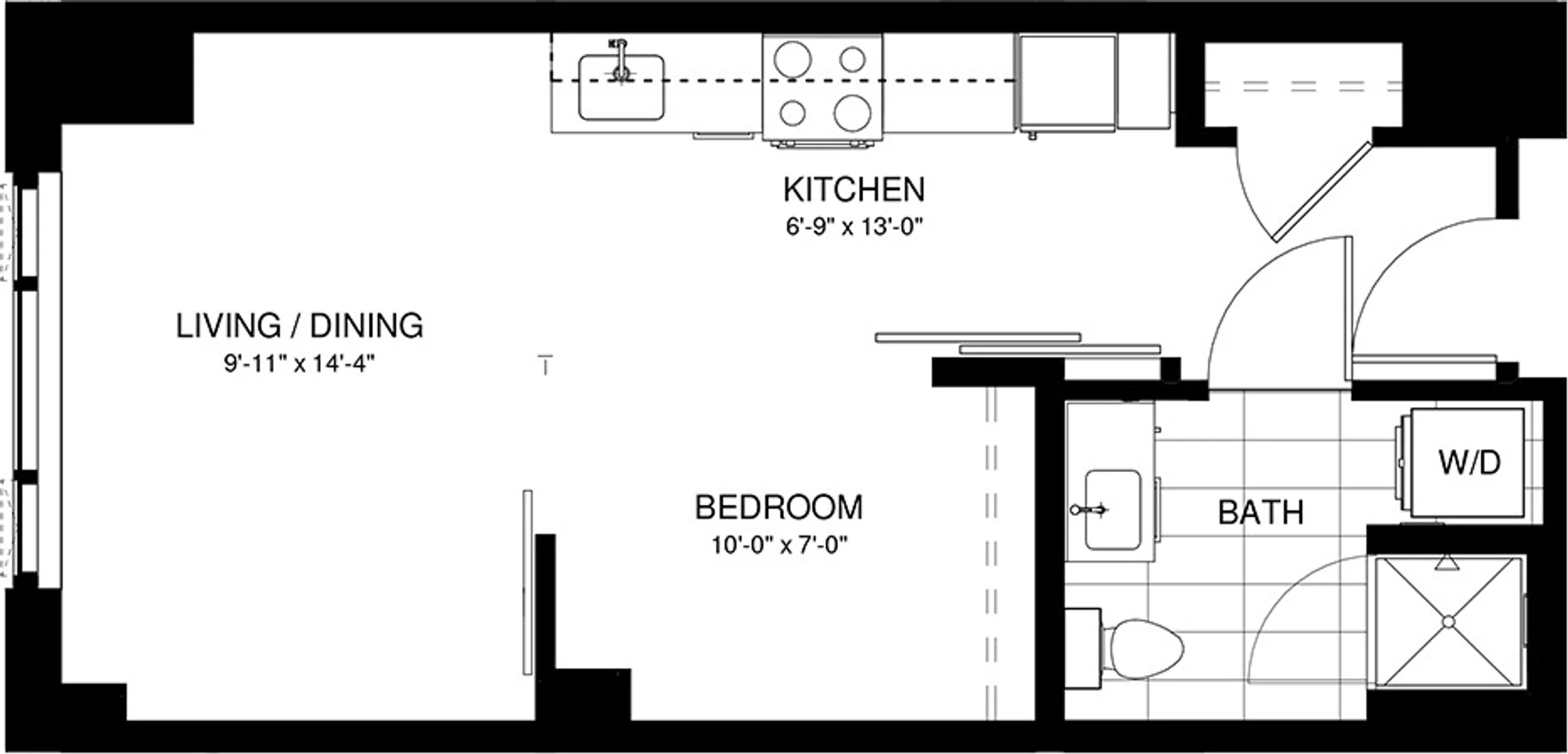 Apartamento estúdio compacto ideal para estudantes em 
