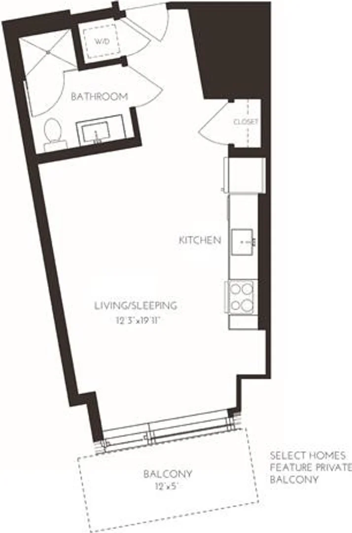 Apartamento estúdio chique perto do campus em 