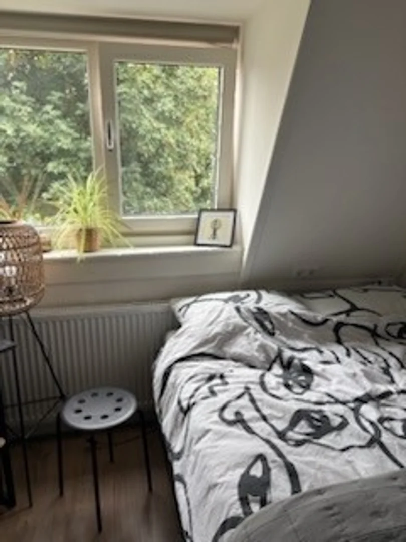 Habitación estudiantil luminosa y aireada con fácil acceso a la universidad en 
