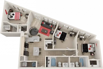 Chambre à louer dans un appartement en colocation à {area}