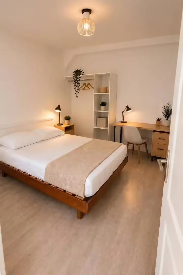 Chambre conviviale pour les étudiants dans  avec des équipements modernes