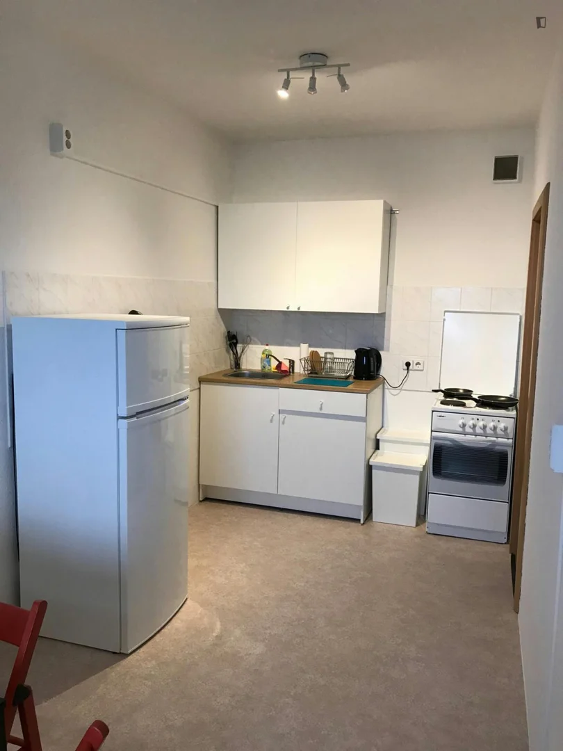 Habitación estudiantil luminosa y aireada con fácil acceso a la universidad en 