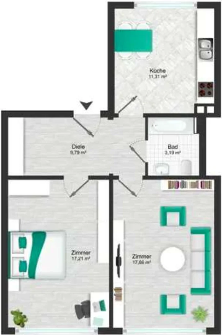 Functional student room perfect for studying in 
