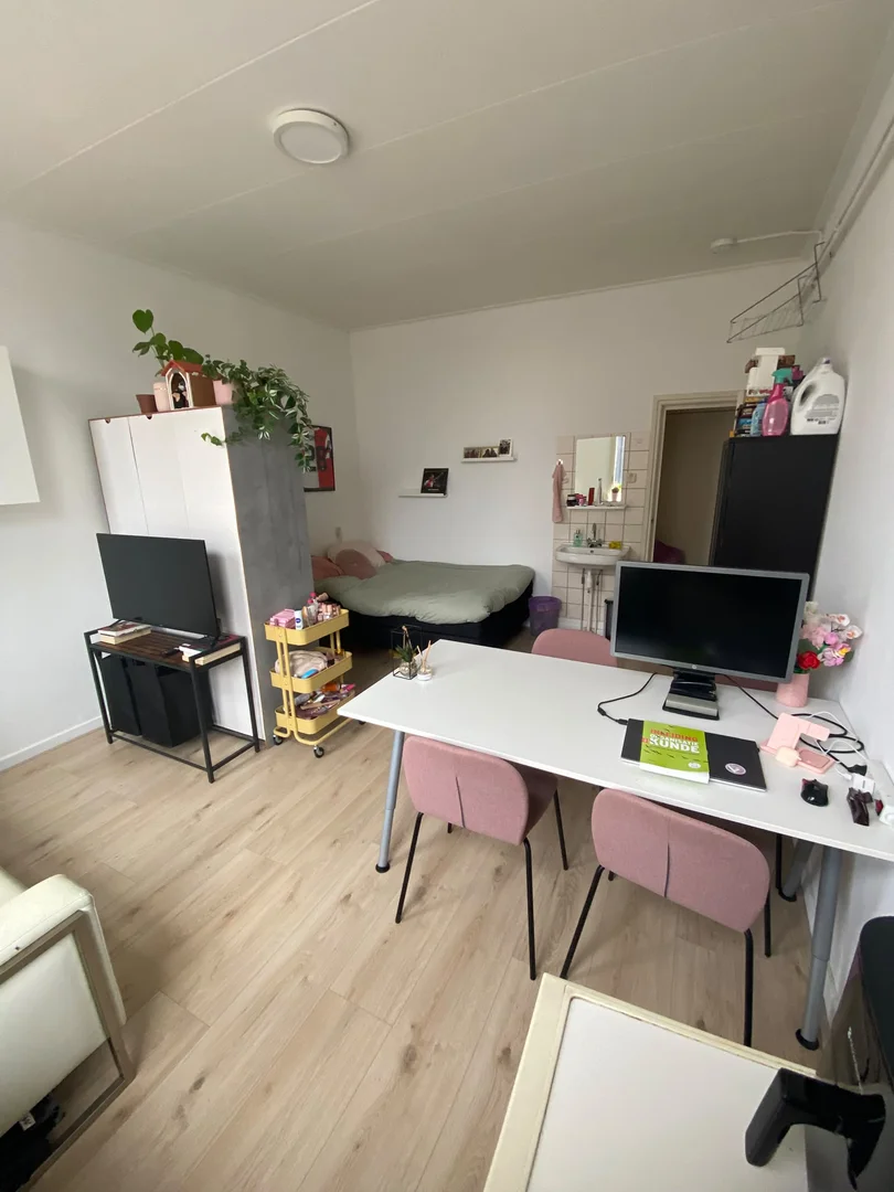 Habitación estudiantil funcional perfecta para estudiar en 