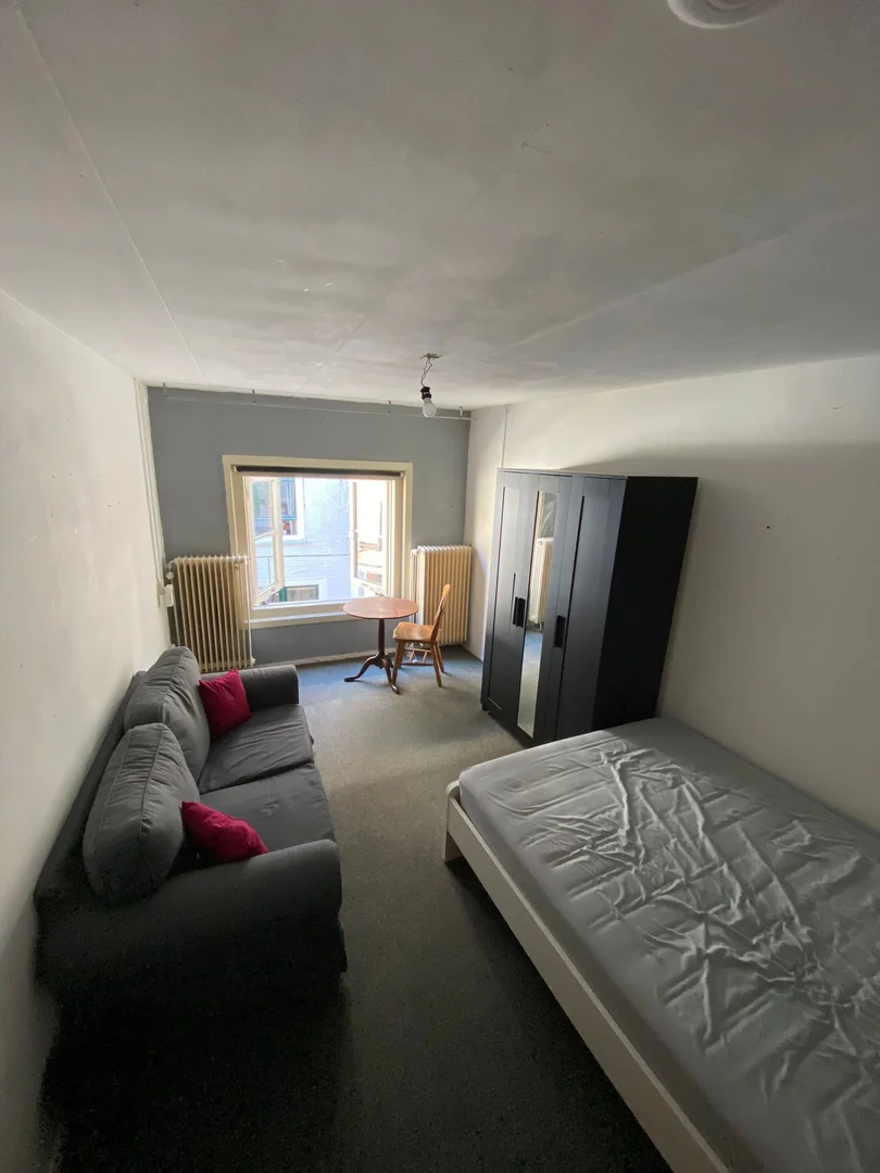 Quarto de estudante em  com área de estudo e instalações partilhadas