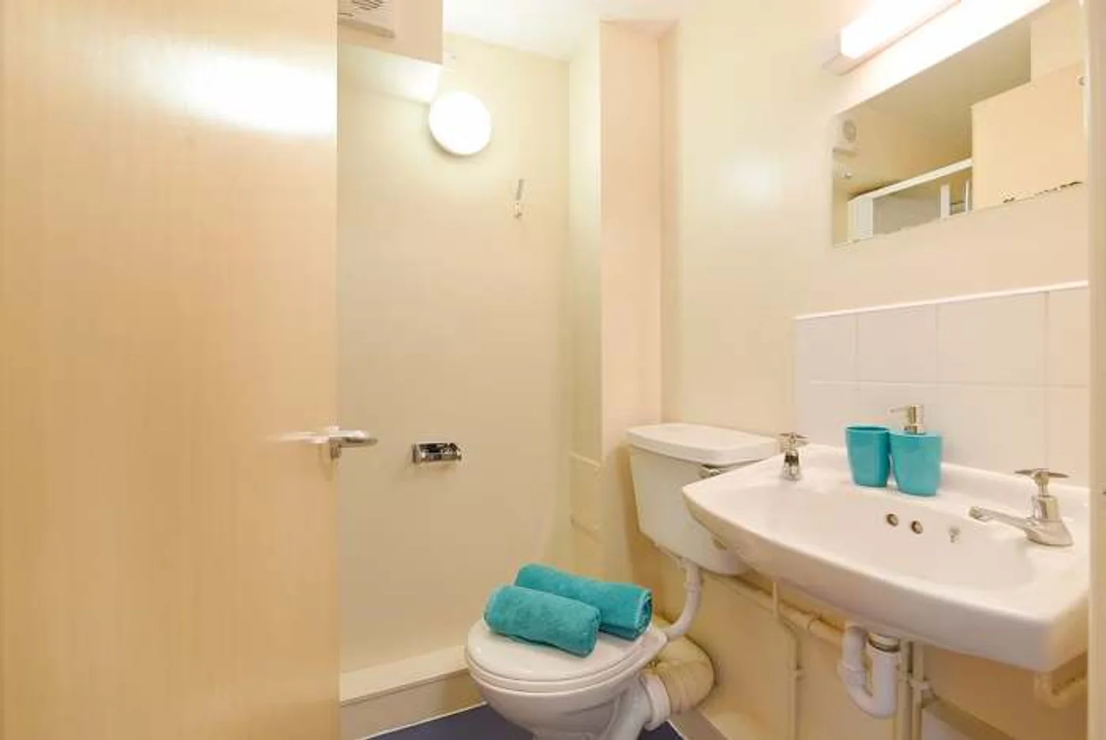 Quarto de estudante em  com área de estudo e instalações partilhadas