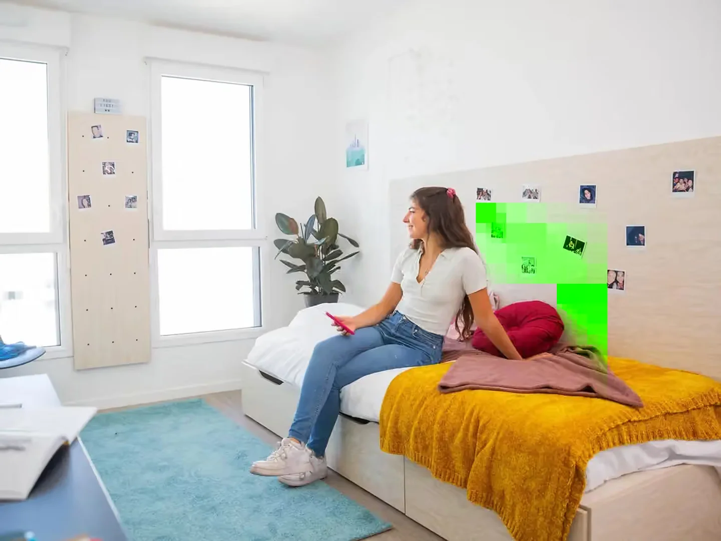 Monolocale minimalista per studenti in con layout efficiente