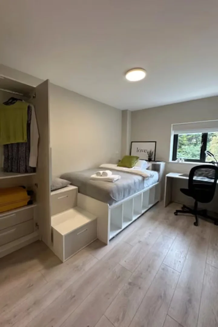 Chambre abordable pour les étudiants avec un bon éclairage dans