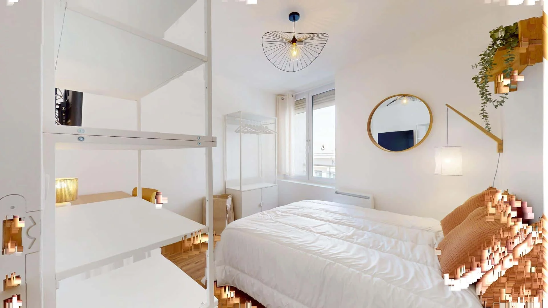 Habitación estudiantil funcional perfecta para estudiar en