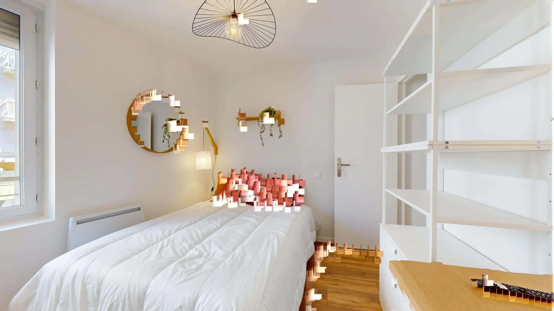 Habitación estudiantil funcional perfecta para estudiar en