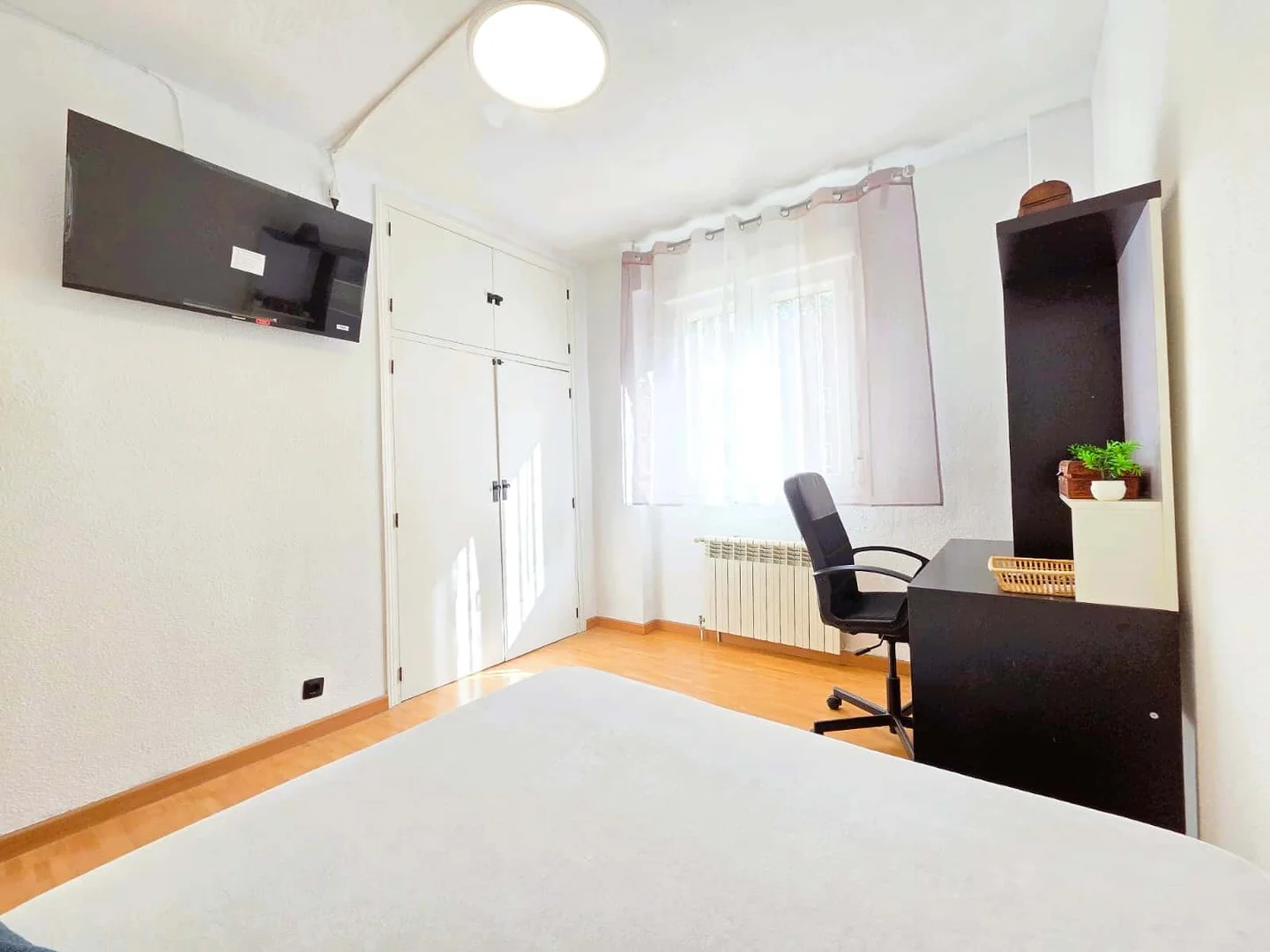 Student room in with study area and shared facilities