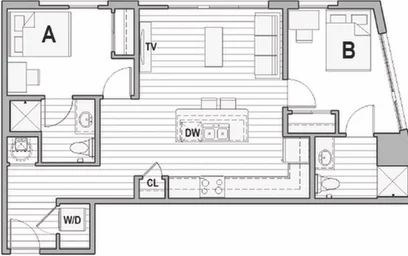Appartamento intero in residence in 1396 N High Street, Columbus, OH 43201, immagine 8 di 25