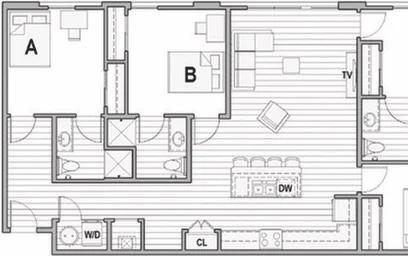 Appartamento intero in residence in 1396 N High Street, Columbus, OH 43201, immagine 1 di 19