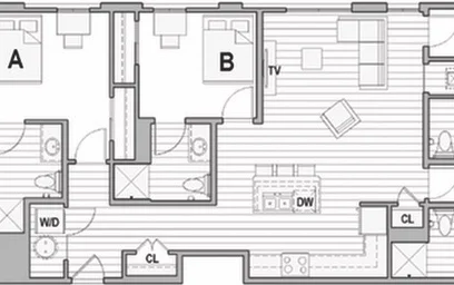 Appartamento intero in residence in 1396 N High Street, Columbus, OH 43201, immagine 3 di 19