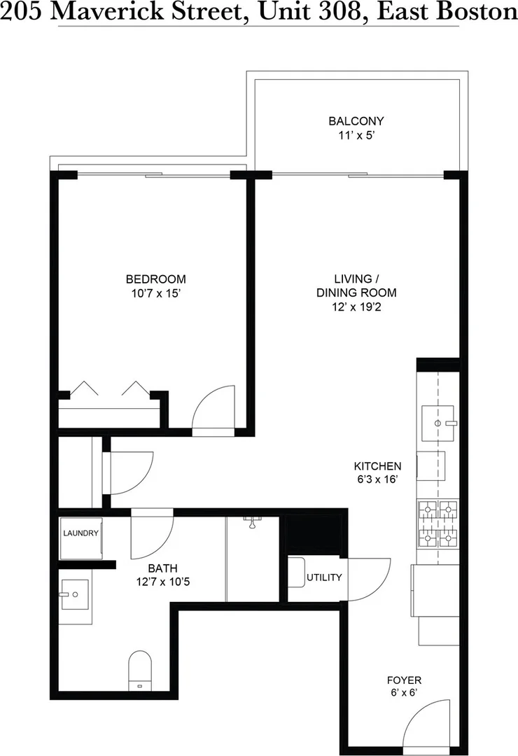 205, Maverick St., Unit U308, East Boston, Boston, MA, 02128