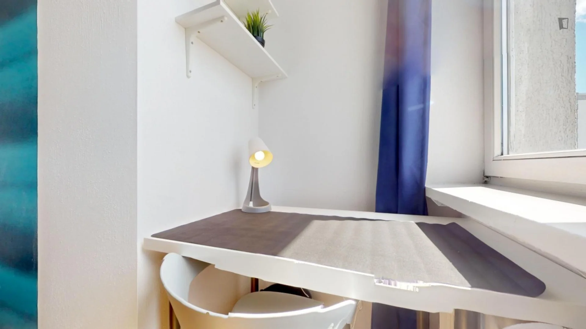 Chambre abordable pour les étudiants avec un bon éclairage dans 