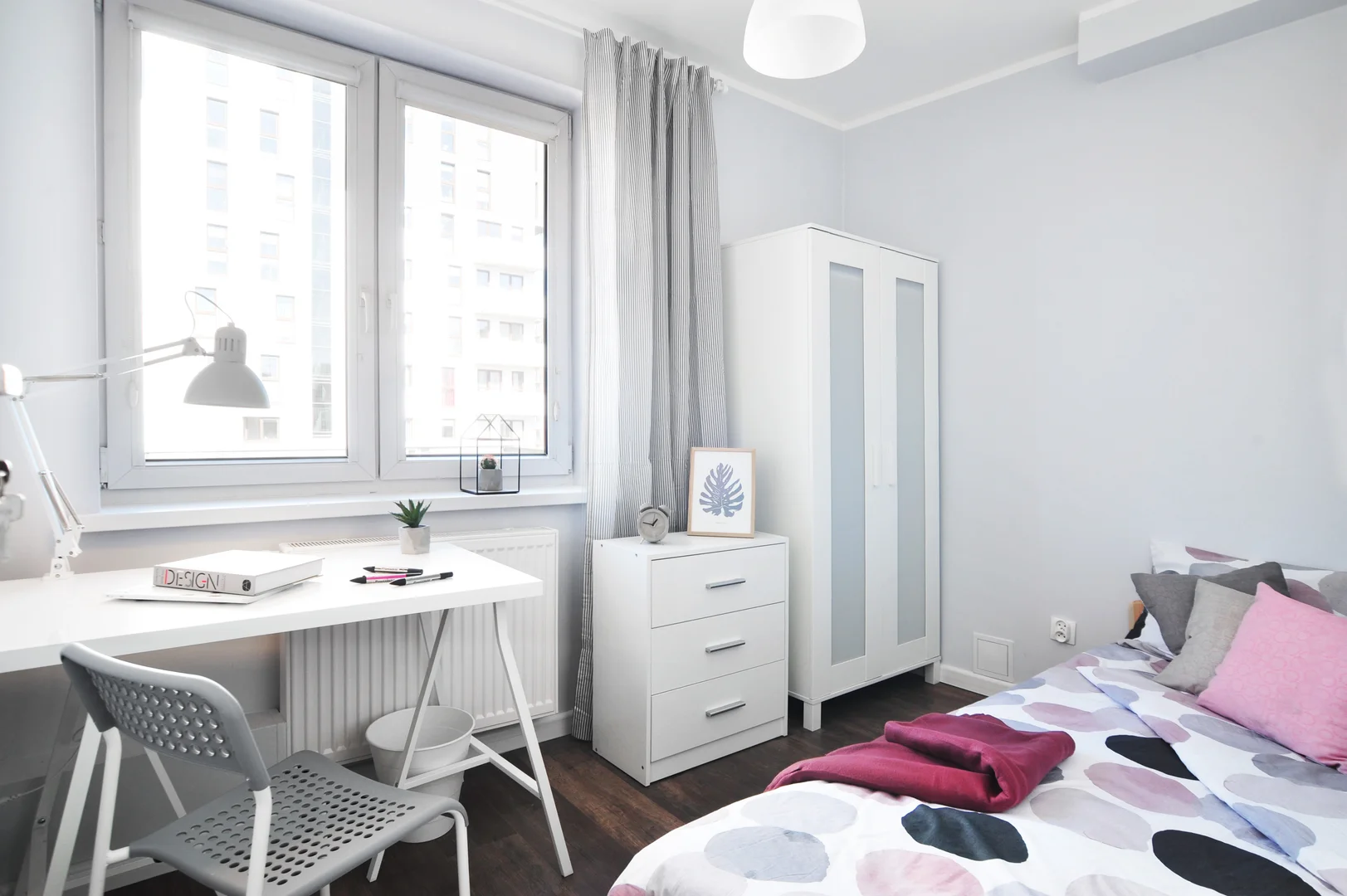 Affordable room for students with ample lighting in 