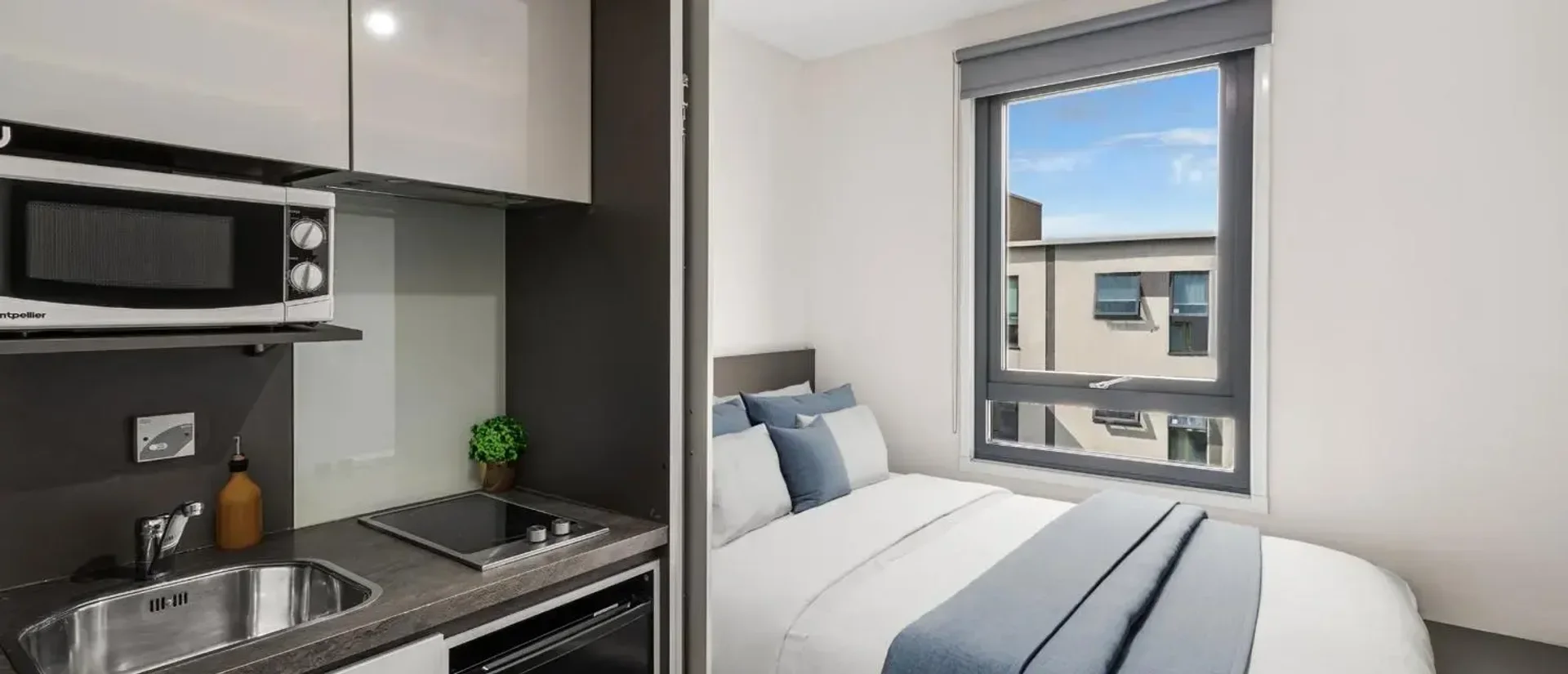 Niedrogi apartament typu studio z niezbędnymi funkcjami w 