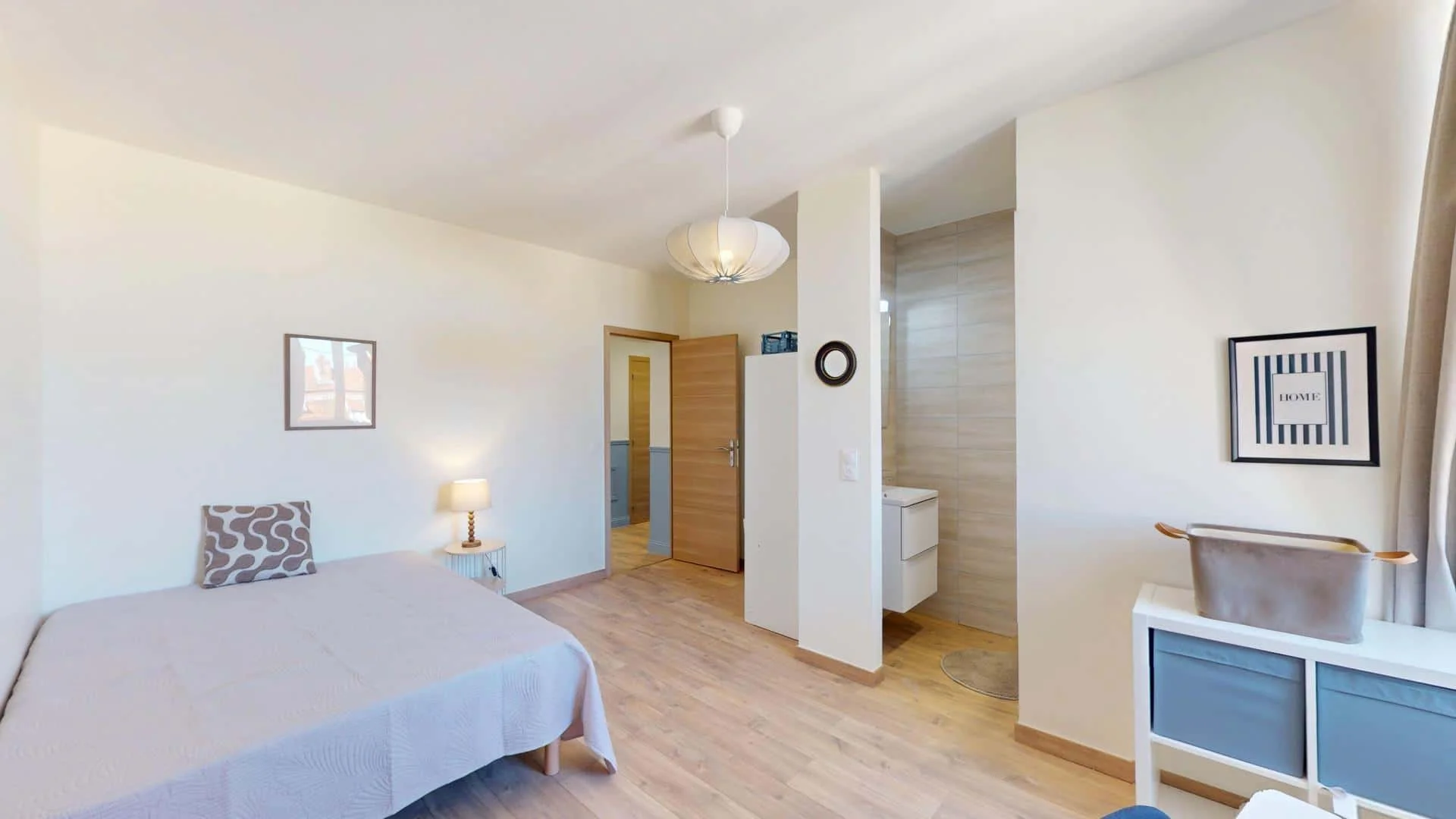 Student room in  with study area and shared facilities