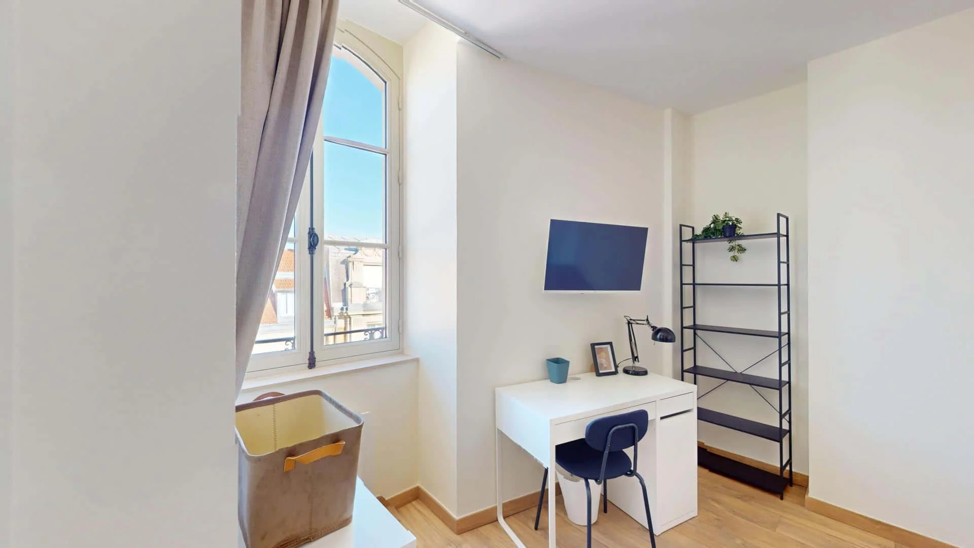 Student room in  with study area and shared facilities